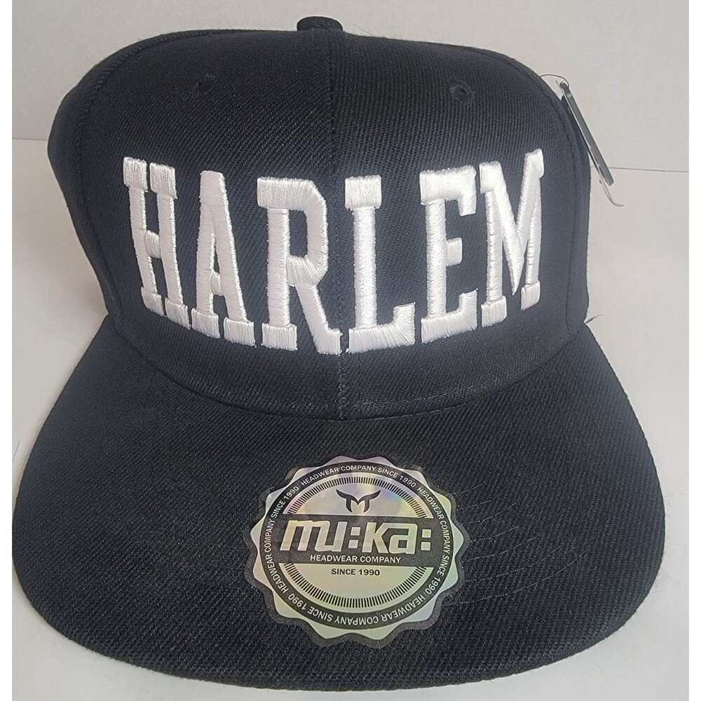 Mika Harlem Snapback Hat Black Flat Brim New Adjustable
